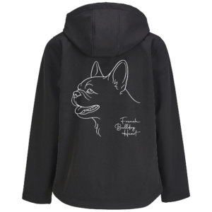 „French Bulldog“ – Ladies Hooded Softshell Jacke
