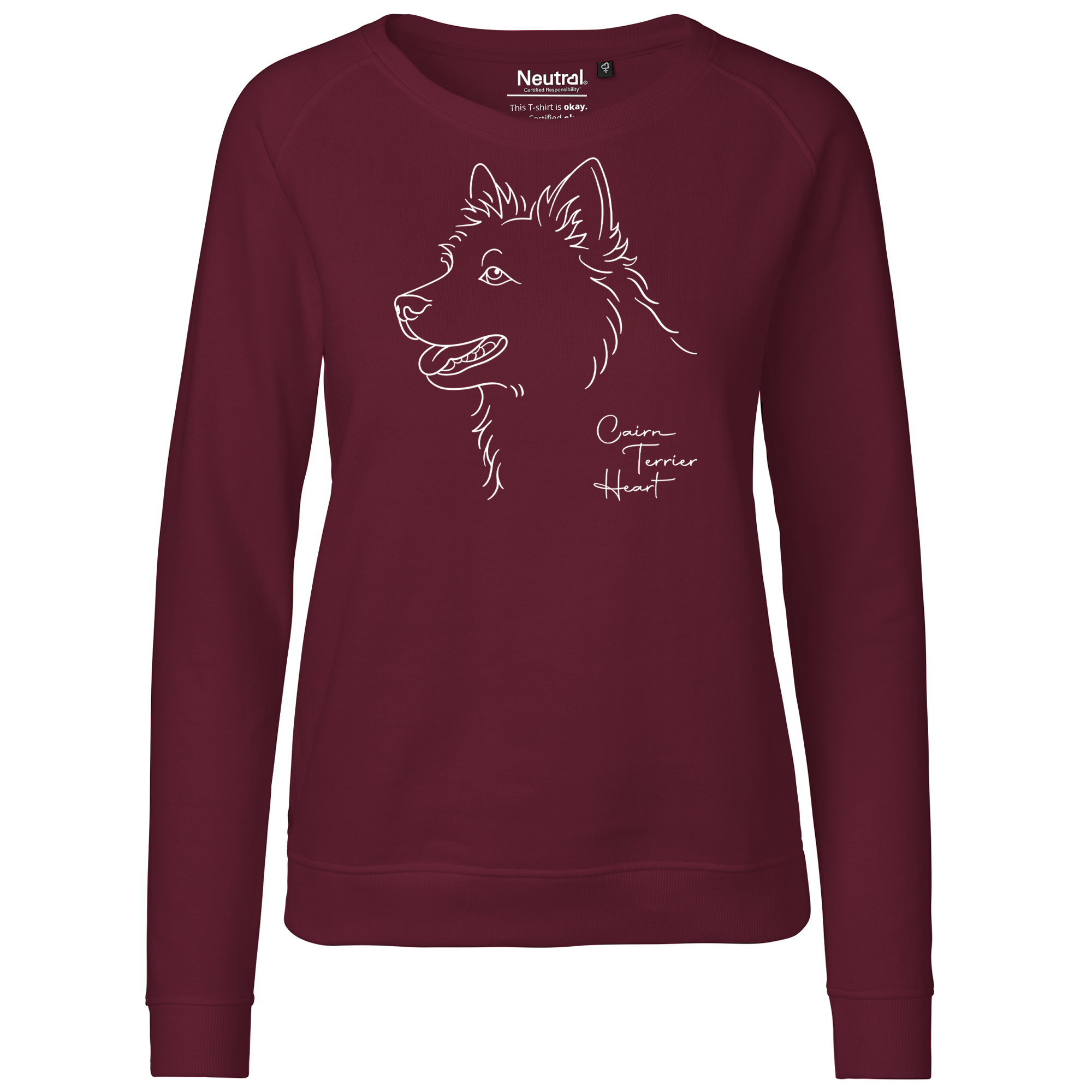 CAIRN_TERRIER_LADIES_SWEATER_BORDEAUX