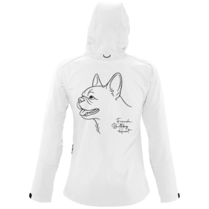 „French Bulldog“ – Ladies Premium Hooded Softshell Jacke